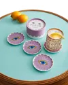 Jonathan Adler Fleur 4-piece Coasters Set In Purple