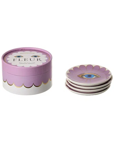Jonathan Adler Fleur Coasters In Purple