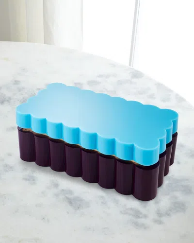 Jonathan Adler Fleur Large Acrylic Box In Blue