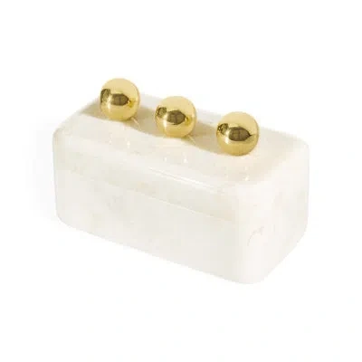 Jonathan Adler Fontana Box In White;gold