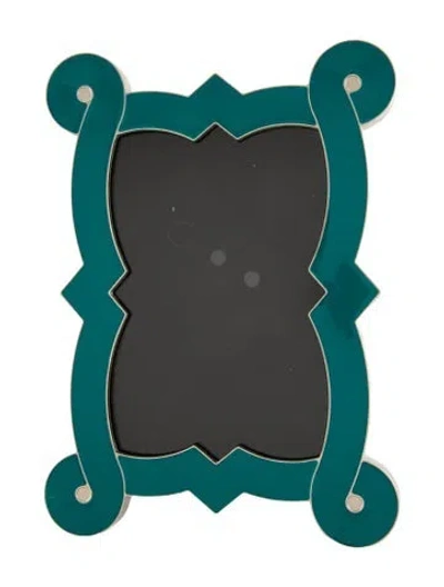 Pre-owned Jonathan Adler French Curve Enamel Resin Picture Frame In Blue