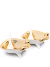 Jonathan Adler Frog Porcelain Salt & Pepper Cellars (set Of Two) In White