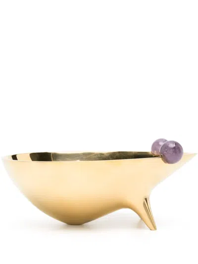 Jonathan Adler Frog-shaped Brass Bowl In Gold