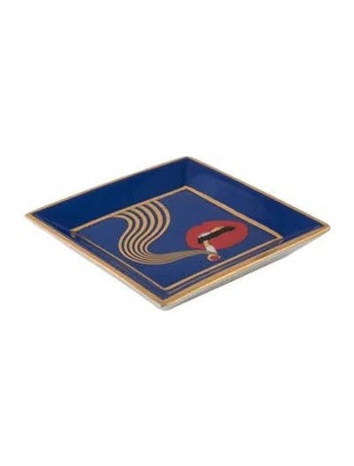 Pre-owned Jonathan Adler Full Dose Square Tray In Blue