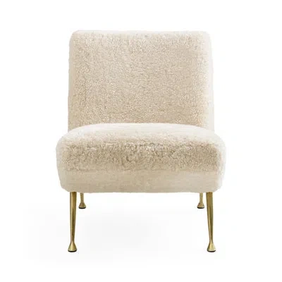 Jonathan Adler Gainsbourg 20'' Wide Slipper Chair In Ivory