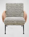 Jonathan Adler Gainsbourg Boucle Lounge Chair In Stratus Sage
