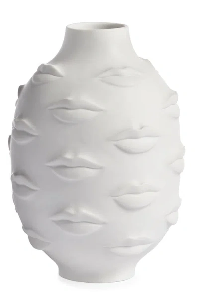 Jonathan Adler Gala Round Porcelain Vase In White