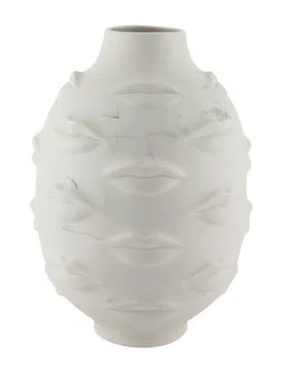 Pre-owned Jonathan Adler Gala Round Vase In White