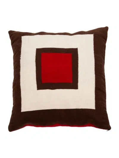 Pre-owned Jonathan Adler Geometric Throw Pillow In Brown