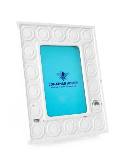 Jonathan Adler Geometric-embossed Picture Frame In White