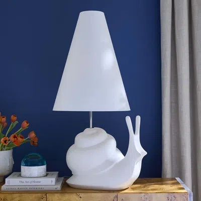 Jonathan Adler Giant Snail Table Lamp In White