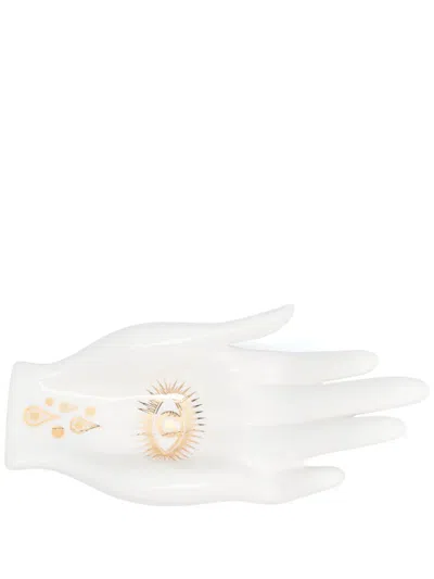 Jonathan Adler Gilded Eve Fruit Bowl In White