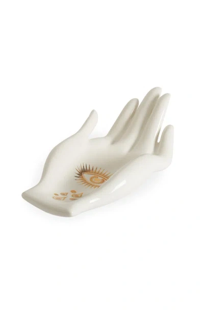 Jonathan Adler Gilded Eve Fruit Bowl In White/gold