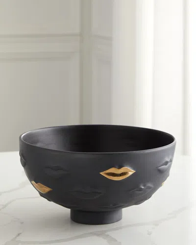 Jonathan Adler Gilded Gala Bowl In Black