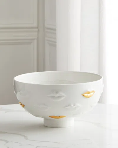 Jonathan Adler Gilded Gala Lips Bowl In Gold