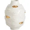 Jonathan Adler Gilded Gala Round Vase In White
