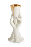Jonathan Adler Gilden I-scream Vase In White/gold