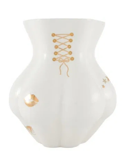 Pre-owned Jonathan Adler Gilded Kiki's Derrière Vase In Metallic/neutrals