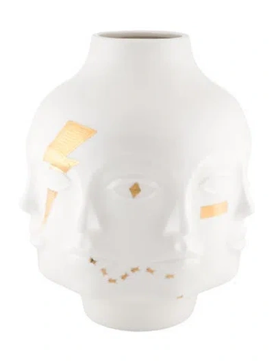 Pre-owned Jonathan Adler Gilded Large Dora Maar Vase In White