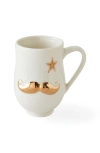 Jonathan Adler Gilded Mr. & Mrs. Muse Mug In White