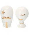 Jonathan Adler Gilded Mr. & Mrs. Muse Salt & Pepper In White