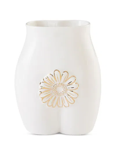 Jonathan Adler Gilded Muse Edie Vase In White