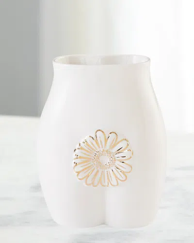 Jonathan Adler Gilded Muse Edie Vase In White