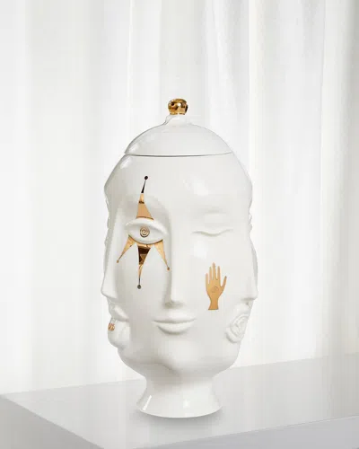 Jonathan Adler Gilded Muse Frida Vase In White