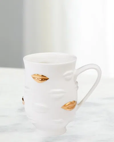 Jonathan Adler Gilded Muse Gala Mug In White