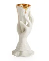 Jonathan Adler Gilden I-scream Vase In White/gold