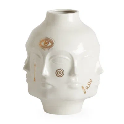 Jonathan Adler Gilded Muse Large Dora Maar Vase In White,gold