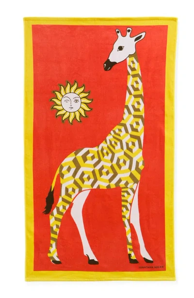 Jonathan Adler Giraffe Beach Towel In Orange/yellow