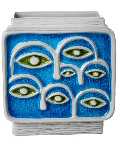 Jonathan Adler Glass Menagerie Eyes Vase In Blue