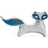 Jonathan Adler Glass Menagerie Fox Sculpture In White/turquoise