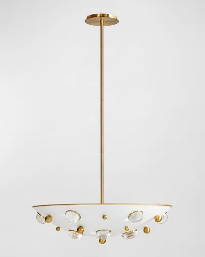 Jonathan Adler Globo 32" 4-light Demilune Pendant In Gold