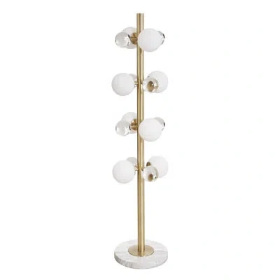Jonathan Adler Globo 55" Column Floor Lamp In White Marble