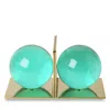 Jonathan Adler Globo Bookend Set In Green