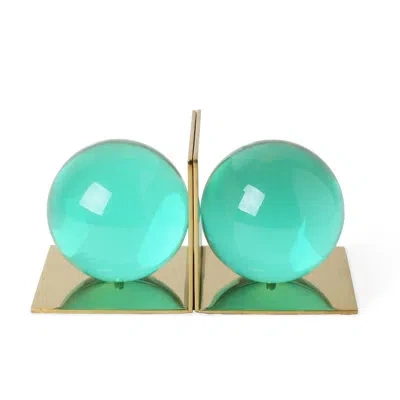 Jonathan Adler Globo Bookend Set In Green
