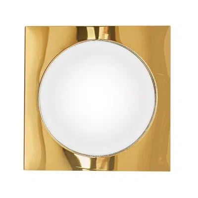 Jonathan Adler Globo Convex Accent Mirror In Polish Brass