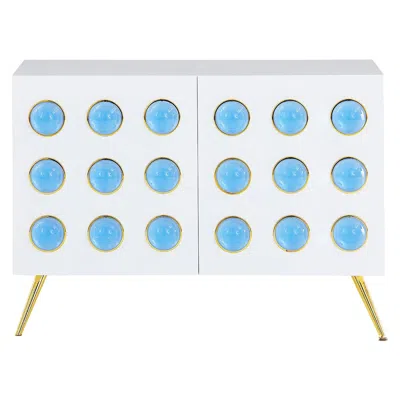 Pre-owned Jonathan Adler Globo Lucite Cabochon Cabinet In Gray