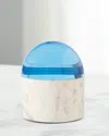 Jonathan Adler Marble Globo Box In Aqua