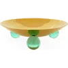 Jonathan Adler Globo Tripod Bowl In Gold/celadon