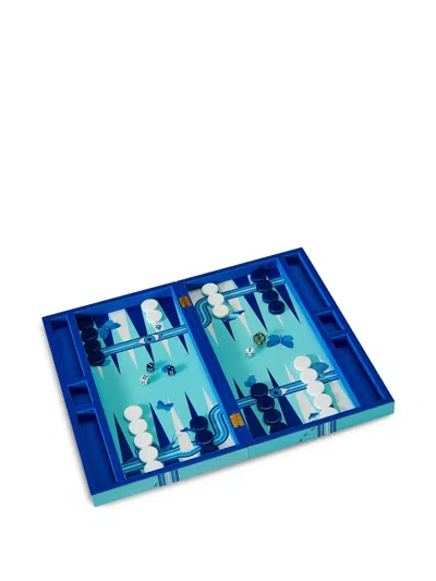 Jonathan Adler Graphic-print Backgammon Set Druggist In Blue