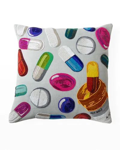 Jonathan Adler Happy Pills Beaded Pillow In Multi