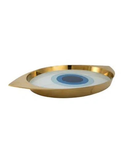 Pre-owned Jonathan Adler Harlequin Eye Tray In White