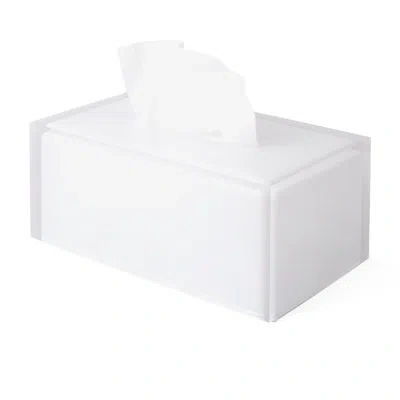 Jonathan Adler Hollywood Long Tissue Box In White;clear