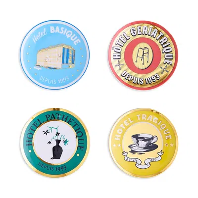 Jonathan Adler Hotel De Reve Coasters, Set Of 4 In Multi