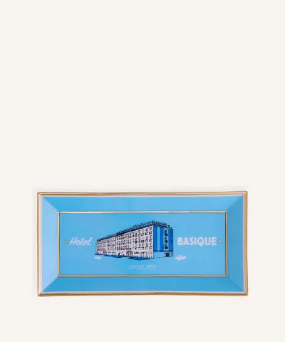 Jonathan Adler Hotel De Reve Long Rectangle Tray In Blue