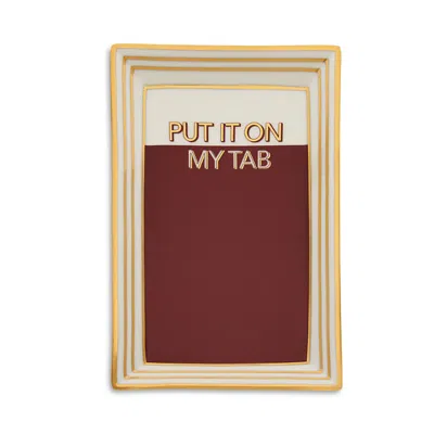 Jonathan Adler Hotel Put It On My Tab Trinket Tray In Multi
