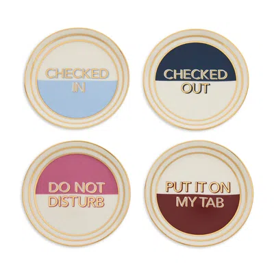 Jonathan Adler Hotel Saying Coasters, Set Of 4 In Multi